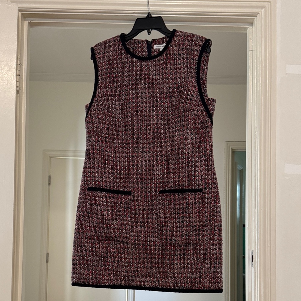 Veronica Beard Red and Black Tweed Mini Dress